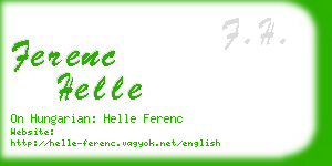 ferenc helle business card